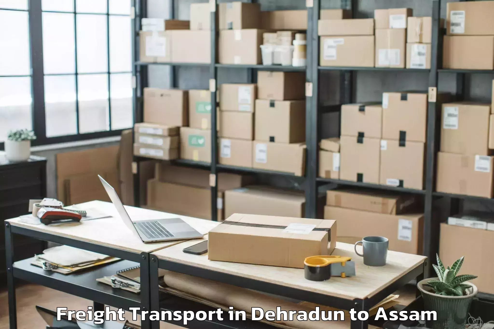 Trusted Dehradun to Marigaon Freight Transport